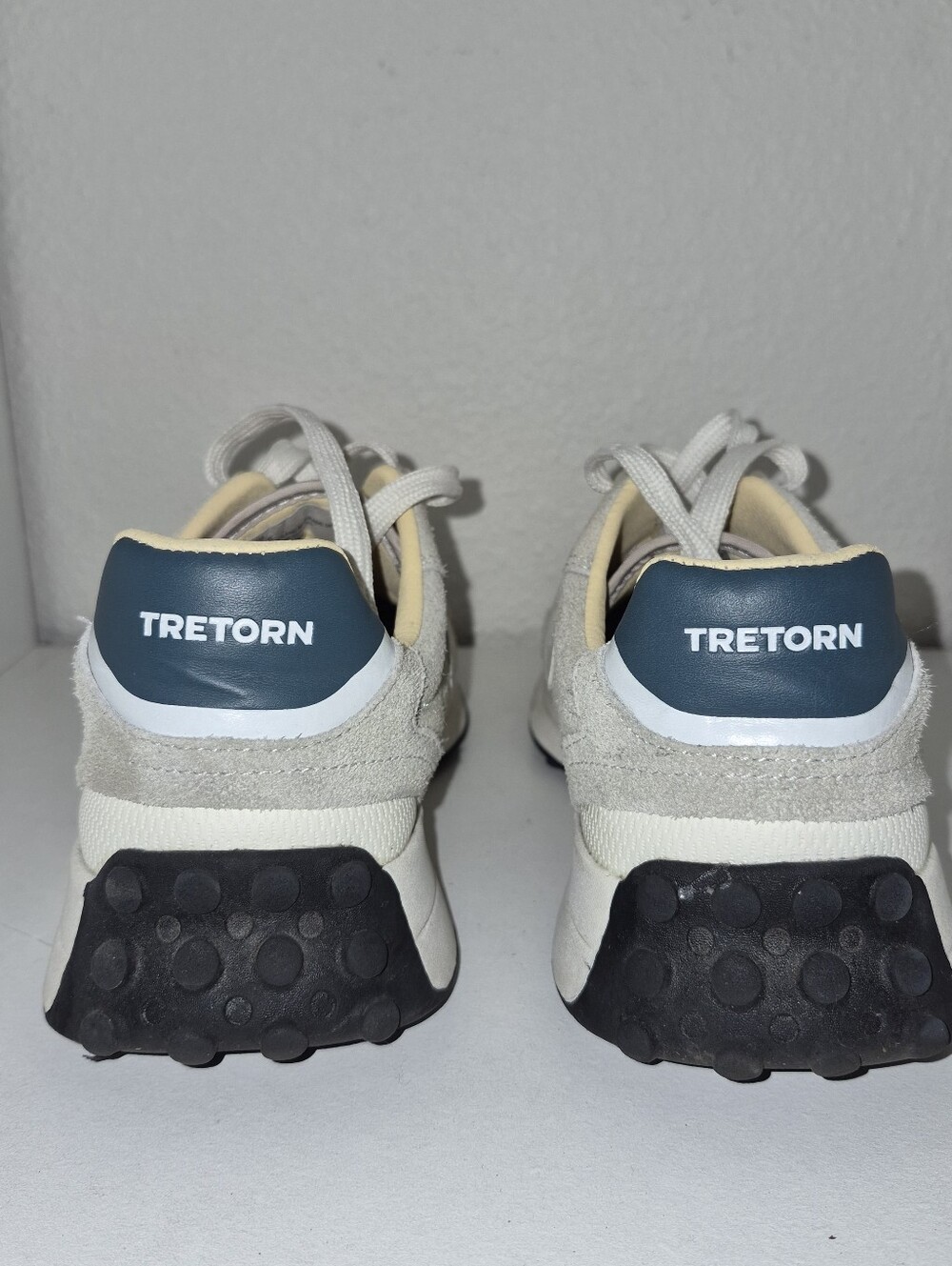 Tretorn Women's Suede Sneakers in Light Gray and White